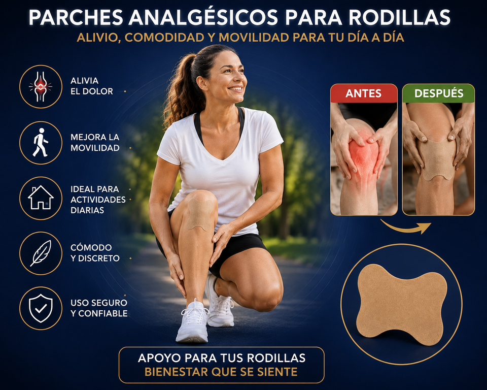 Parches Analgésicos para Rodillas – Alivio y Comodidad Diaria